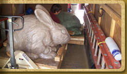 Enlarged concrete rabbit model